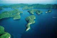 Blick auf die Rock Islands